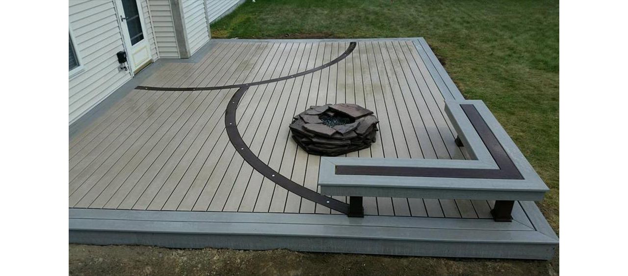 custom radius inlay with firepit
