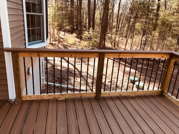 Trex Transcend Havana Gold Decking, Cocktail Railing With PT Posts