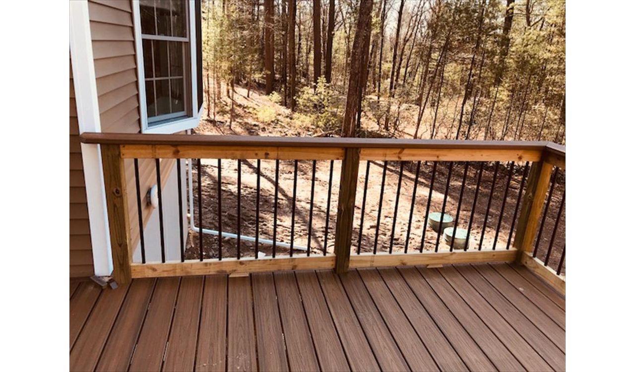 Trex Transcend Havana Gold Decking, Cocktail Railing With PT Posts