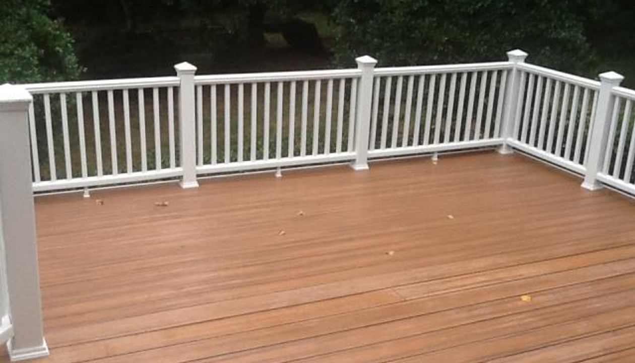 Trex Tiki Torch deck with Transcend White Rail combo