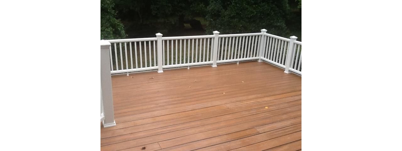 Trex Tiki Torch deck with Transcend White Rail combo