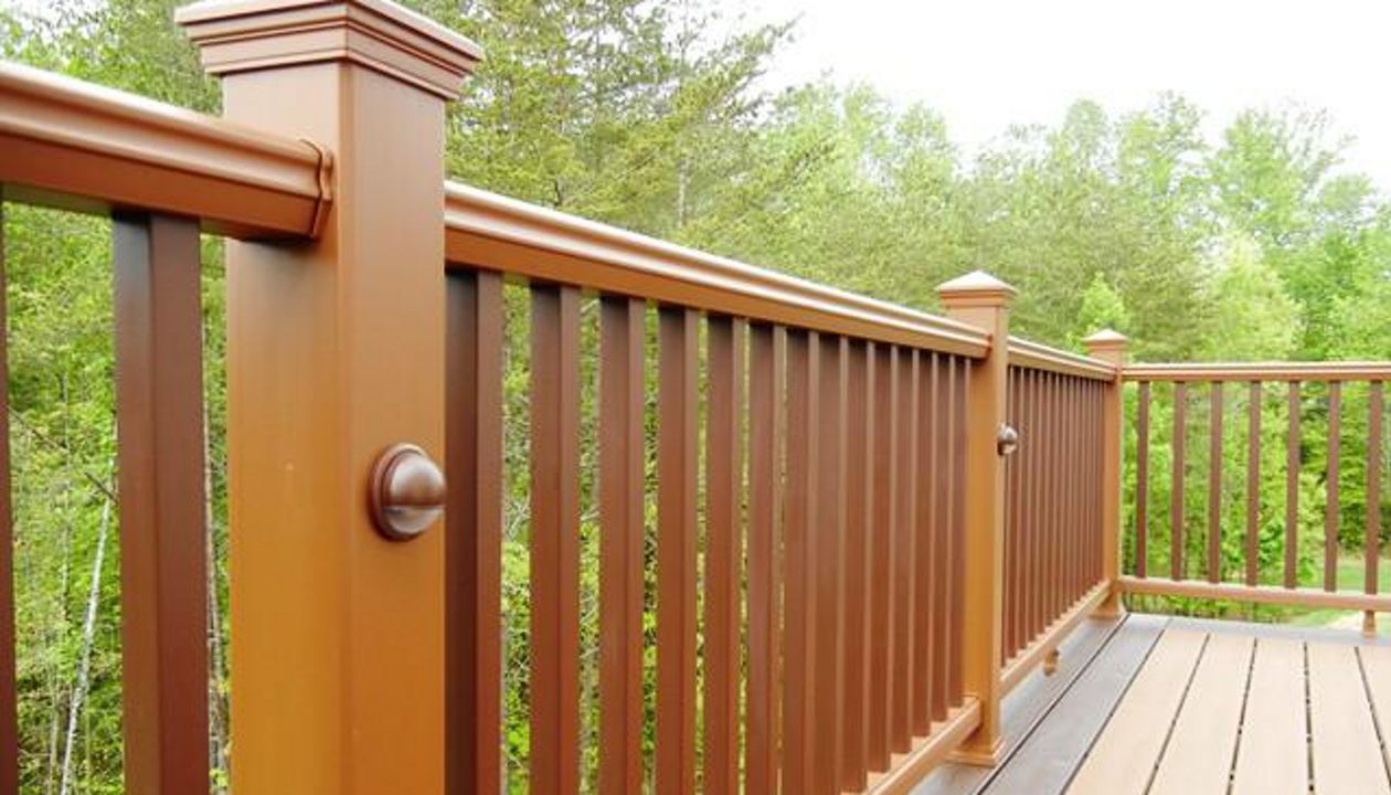 Transcends handrail with two color option plus Trex lighting