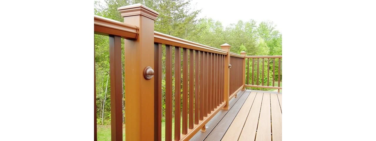 Transcends handrail with two color option plus Trex lighting