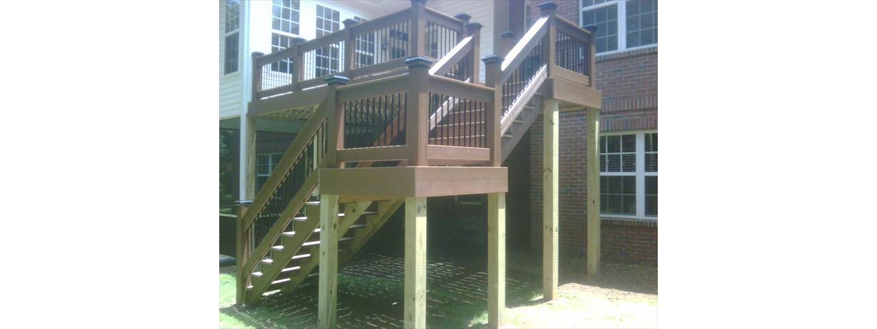Color of decking and railing is fire pit