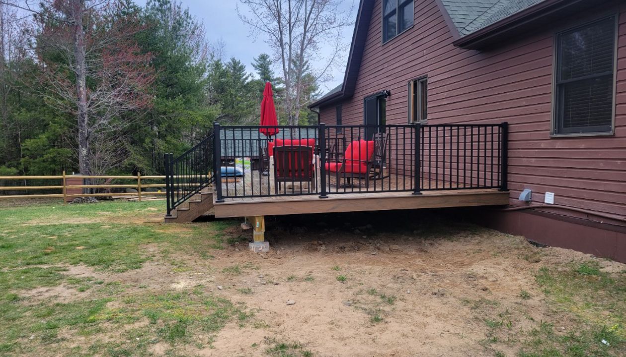 Backyard deck in Jay NY