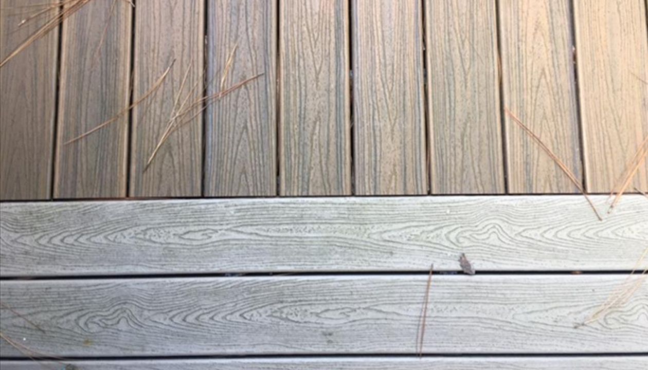 Triple picture frame in Trex Transcend Rope Swing on this Havana Gold Trex deck is a great distinctive feature!