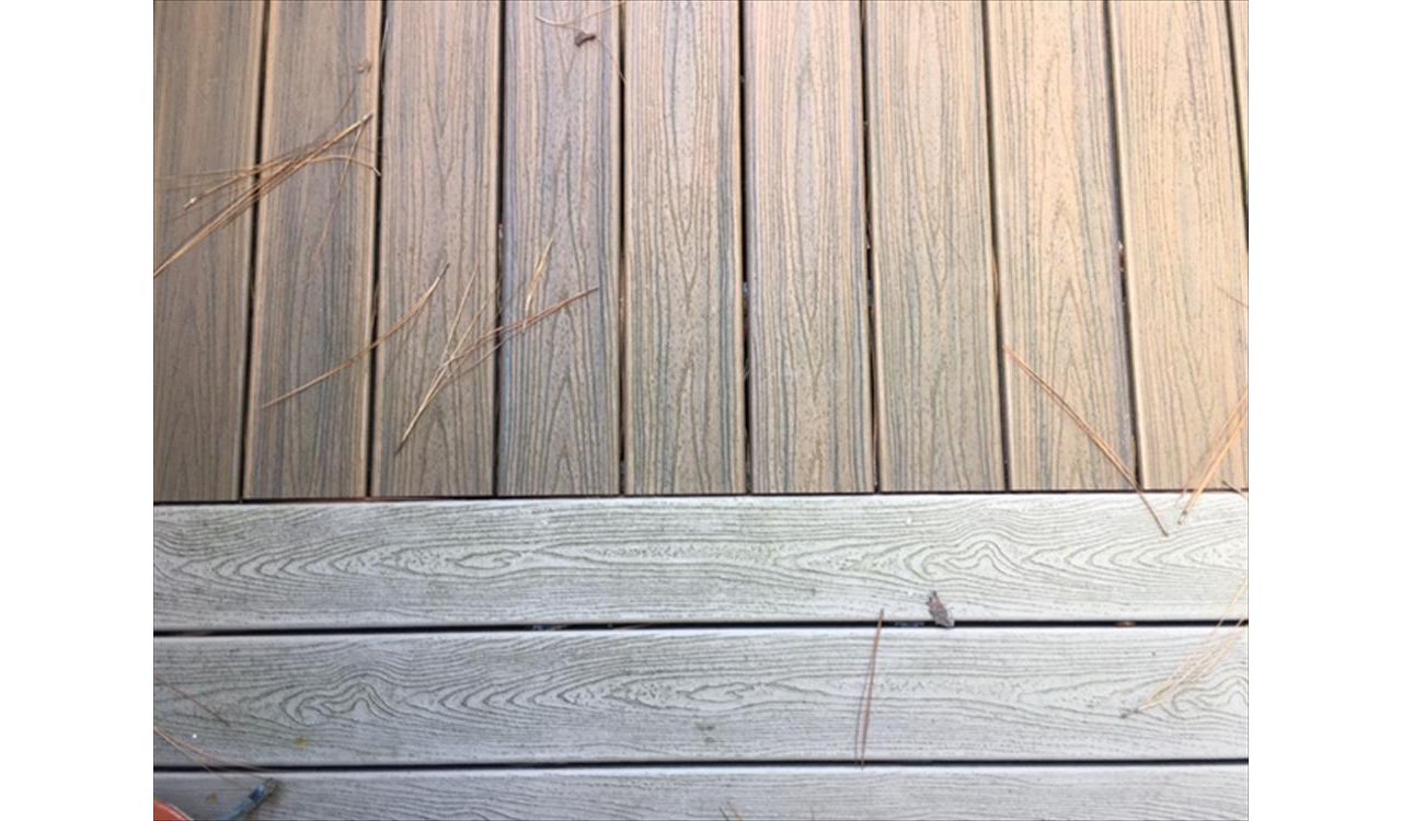 Triple picture frame in Trex Transcend Rope Swing on this Havana Gold Trex deck is a great distinctive feature!