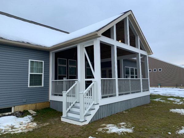 Screen Porch with Sliding Barn Door