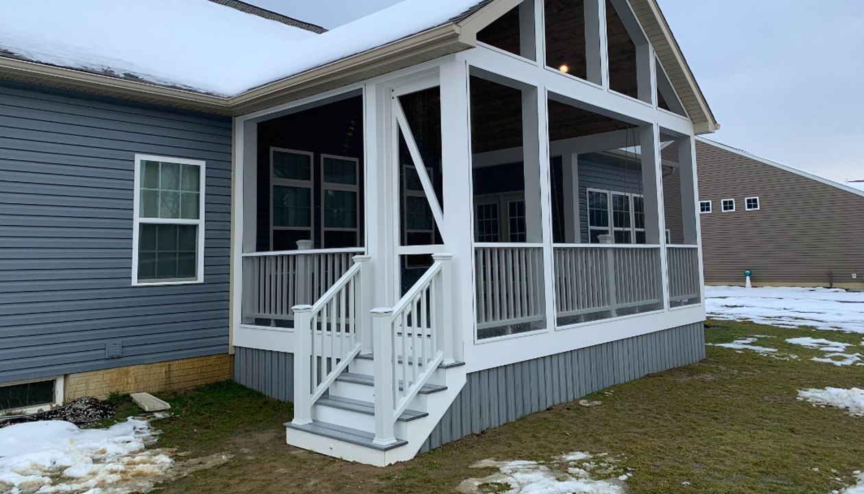 Screen Porch with Sliding Barn Door