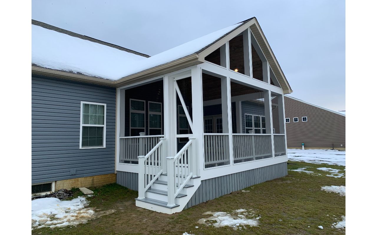 Screen Porch with Sliding Barn Door