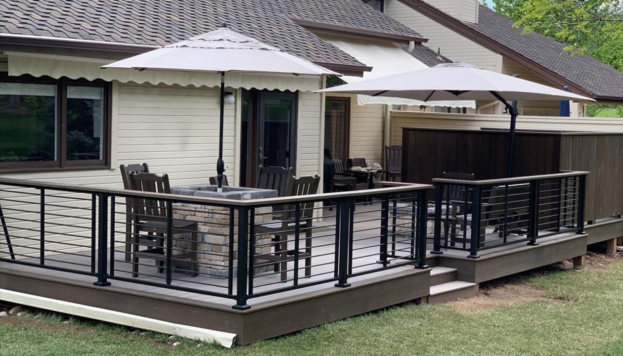 Rocky Harbor, spiced rum and Trex rod rail, Elevation steel frame