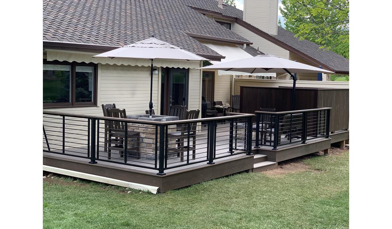 Rocky Harbor, spiced rum and Trex rod rail, Elevation steel frame