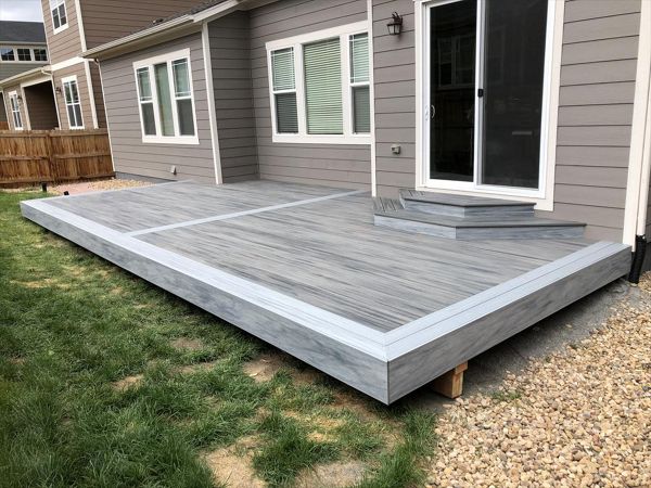 Trex Deck Island Mist; Winchester Grey Border Parker, CO