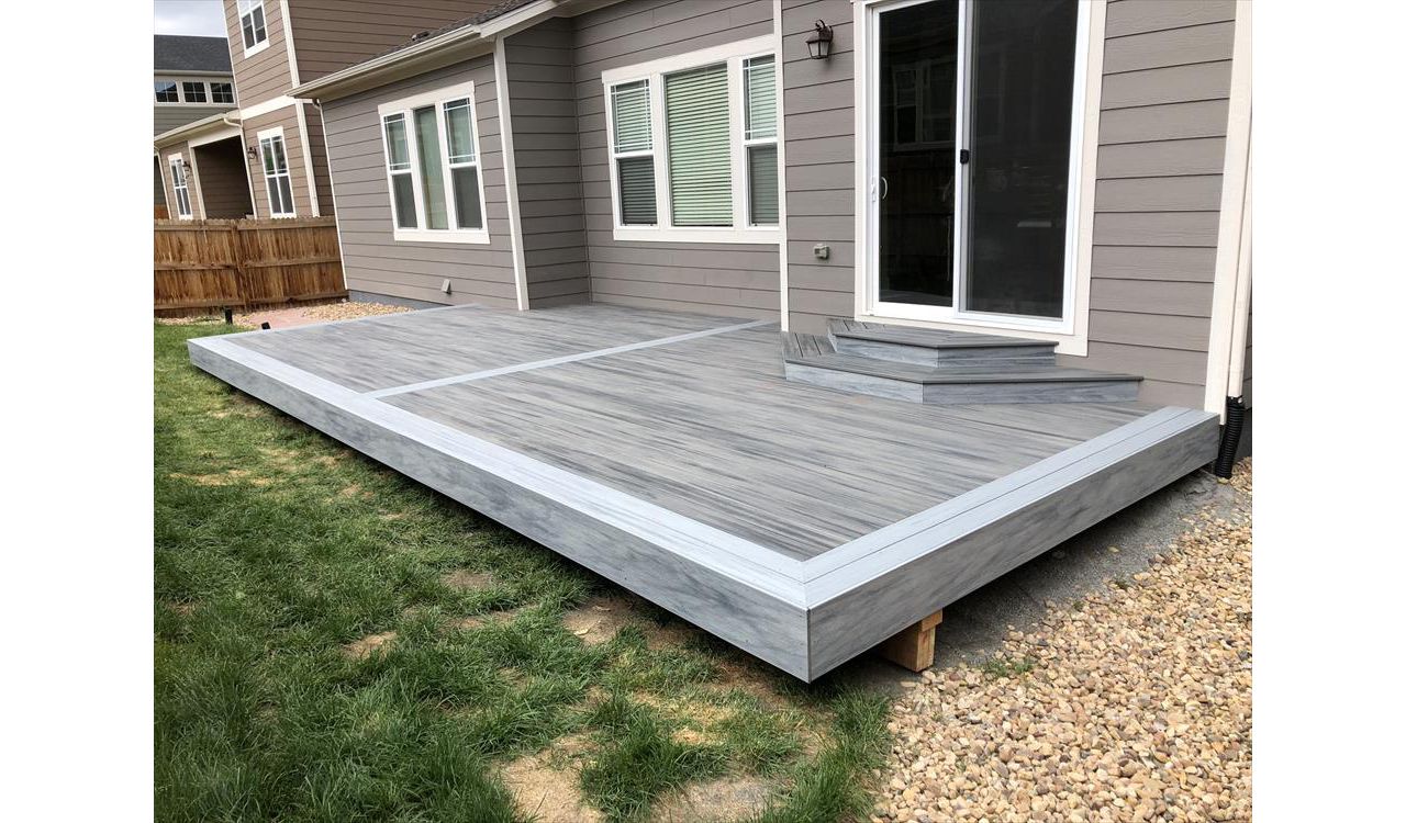 Trex Deck Island Mist; Winchester Grey Border Parker, CO
