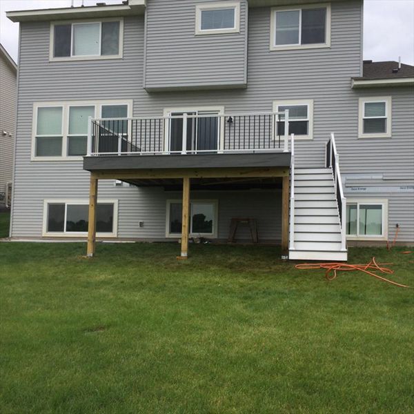 Trex Transcend Island Mist Composite Deck with Aluminum railing in Lake Elmo, MN