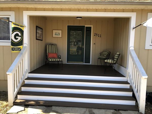 Front Porch Resurface with Trex Spiced Rum Porch Boards