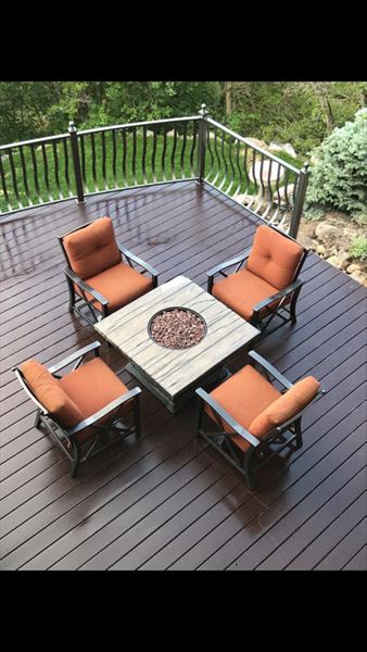 curved woodland brown trex deck