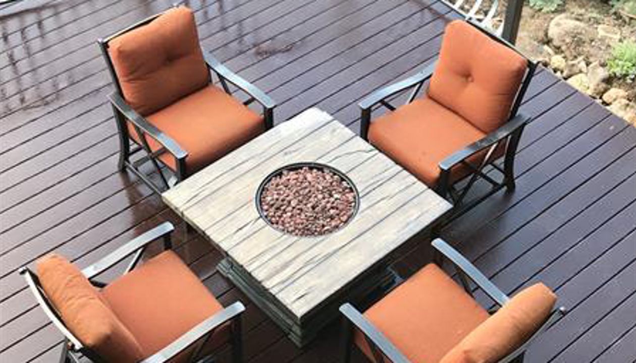 curved woodland brown trex deck