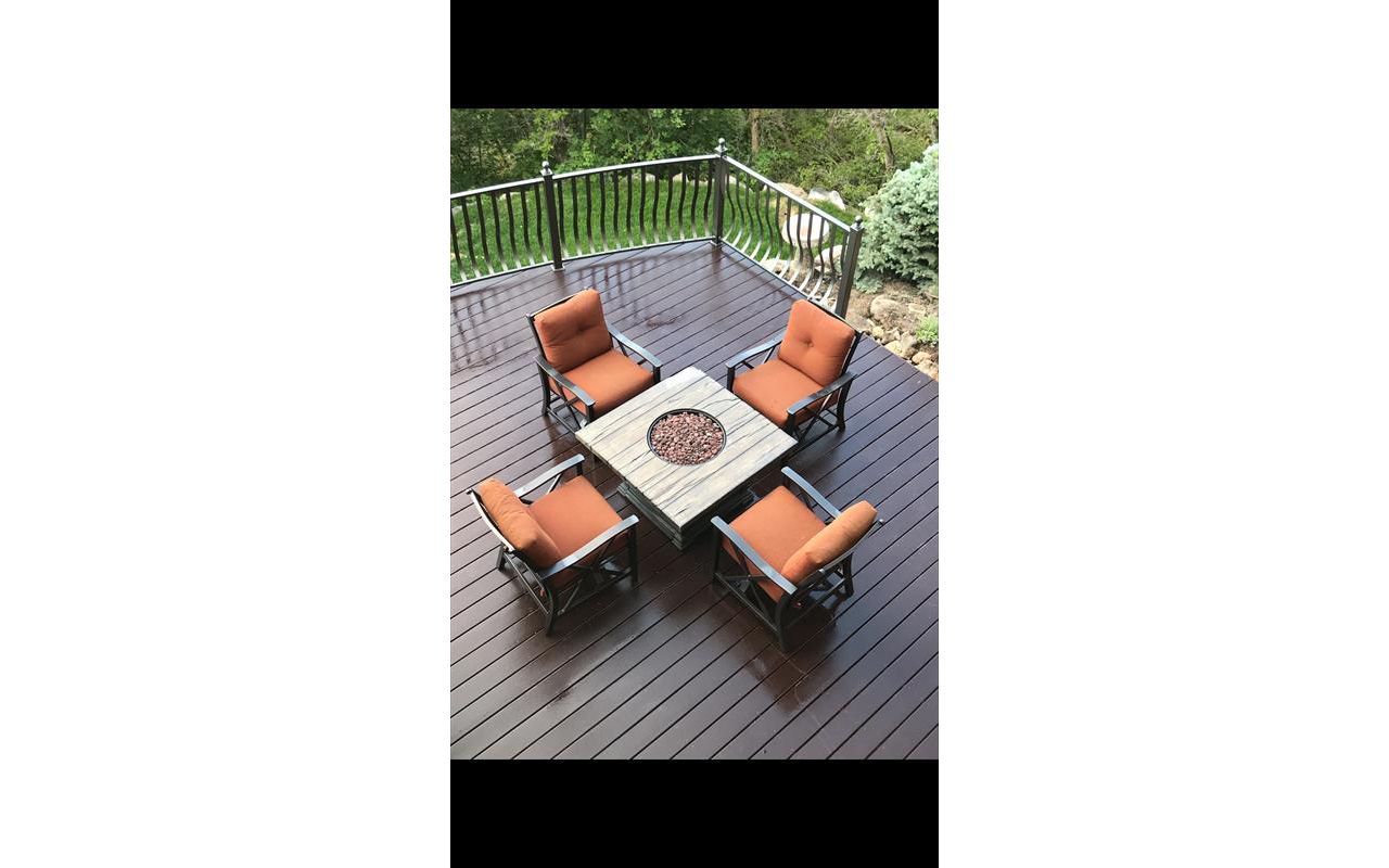 curved woodland brown trex deck