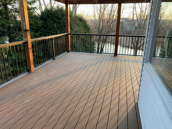 Trex Saddle color with Pebble Gray Border.