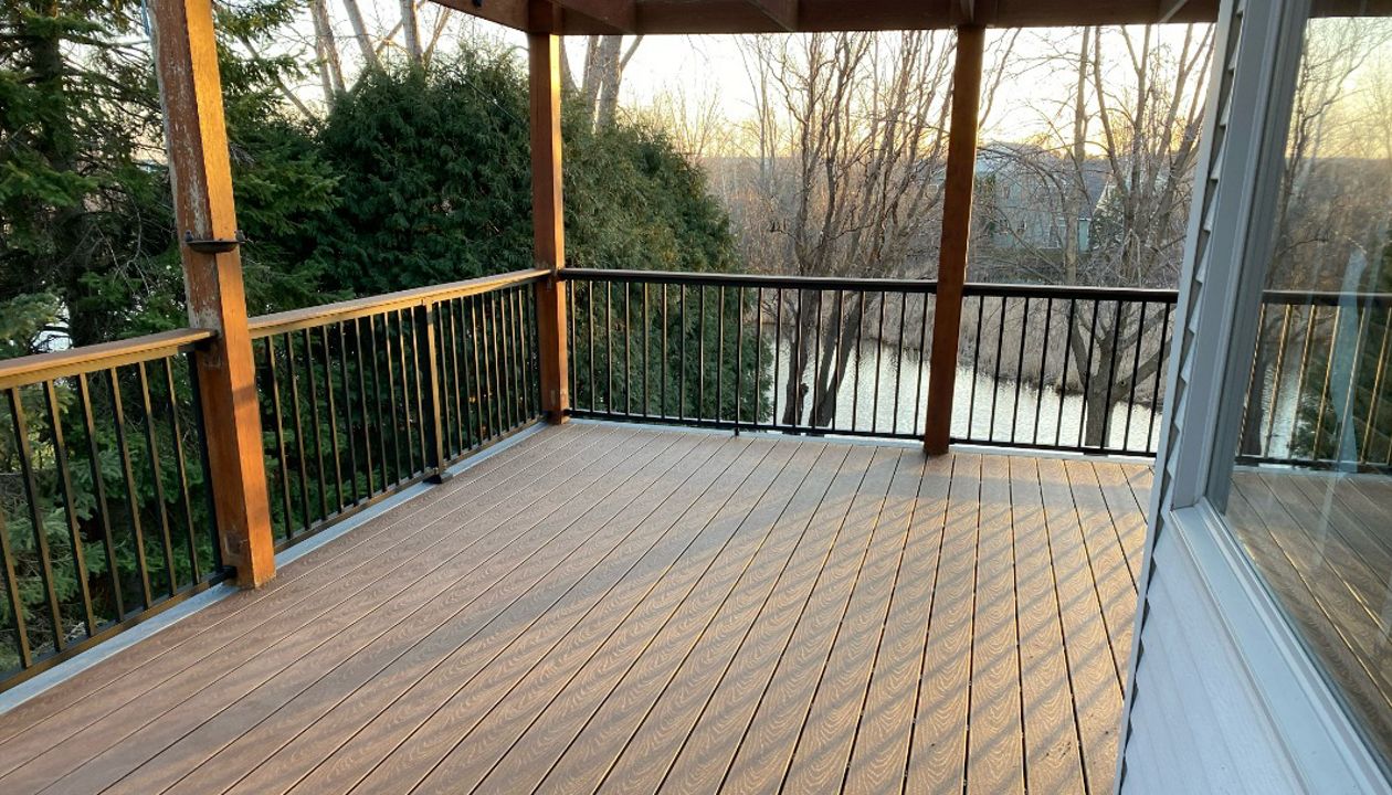 Trex Saddle color with Pebble Gray Border.