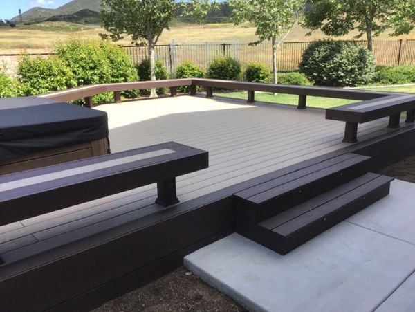 Spa Deck, Trex Rope Swing with Vintage Lantern Border. Temecula CA