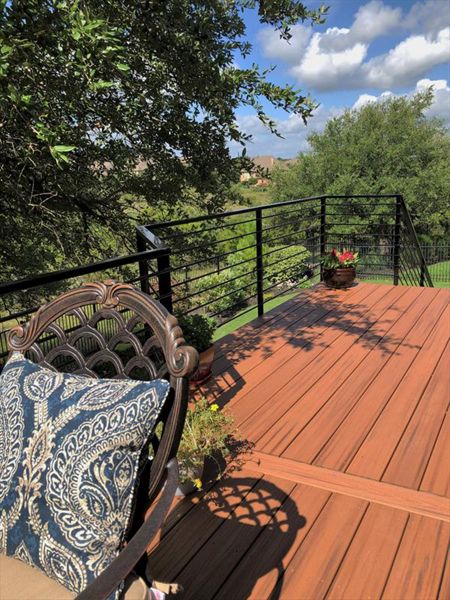 Trex Transcend Tiki Torch custom composite deck, Austin, Texas