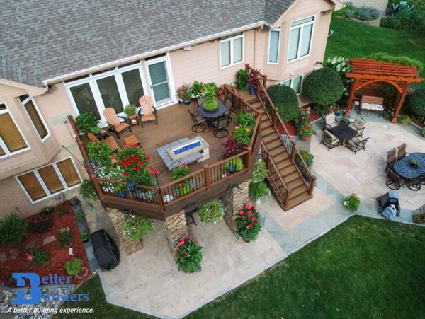 Trex Transcend decking, railing, and Trex Rain Escape - Better Builders of Iowa - Deck project in Urbandale, IA