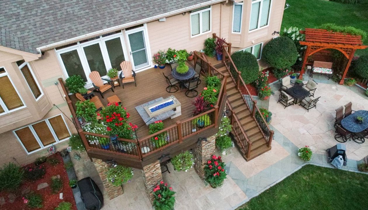 Trex Transcend decking, railing, and Trex Rain Escape - Better Builders of Iowa - Deck project in Urbandale, IA