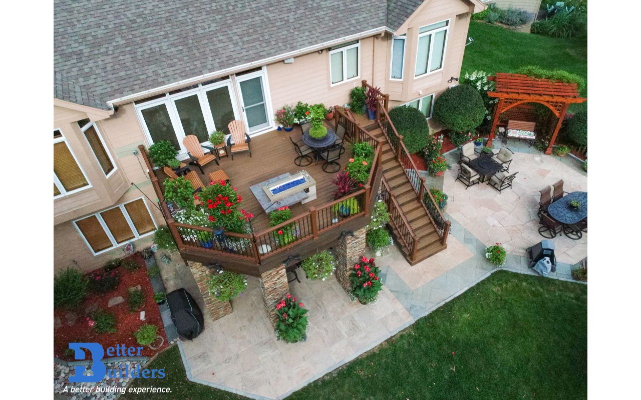 Trex Transcend decking, railing, and Trex Rain Escape - Better Builders of Iowa - Deck project in Urbandale, IA