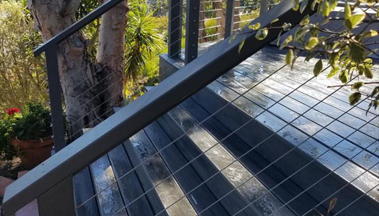 Composite Deck with Cable rail Stairs