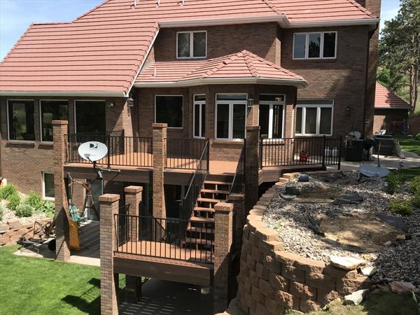 Tiki Torch with Lava Rock Border