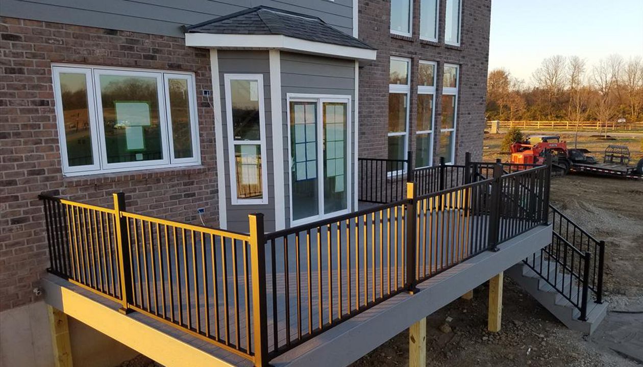 Ambleside Model, Mason, Ohio M/I Homes Trex Decking w/ Trex Reveal Rails