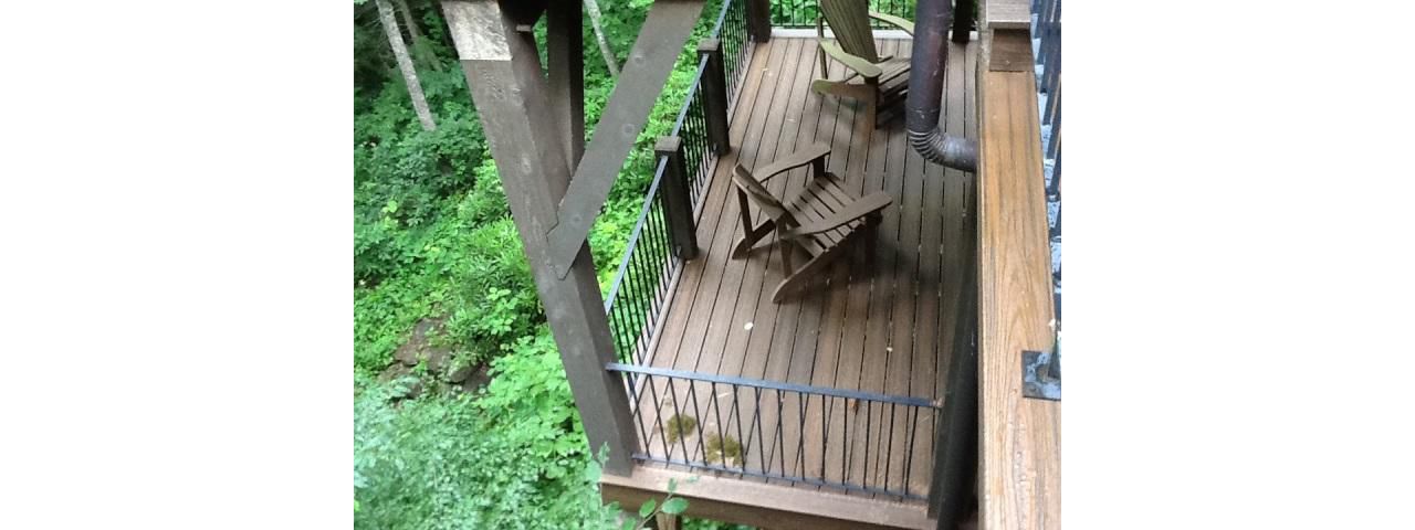 Lower relaxing Trex Transcend deck is a nice hideaway for a quiet evening.