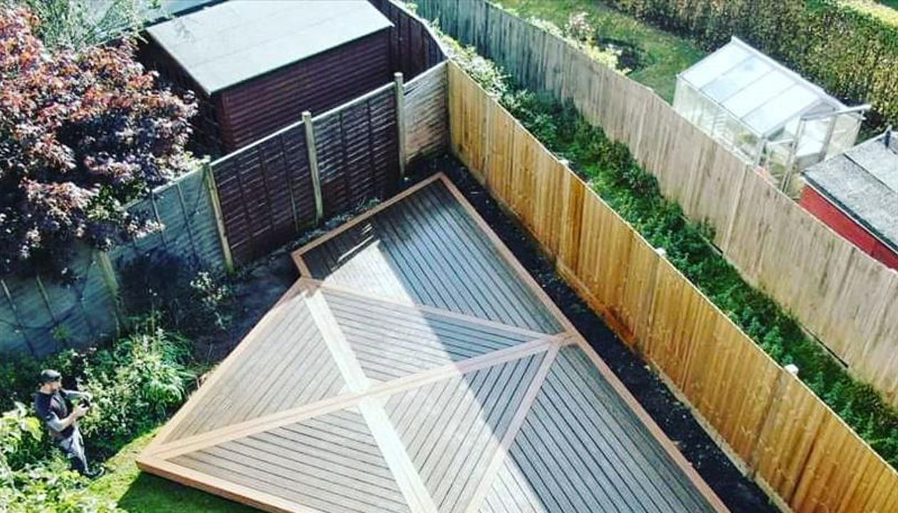 "Arbordeck's Award Winning Decking in 2020" for the category of "Best Trex Small Deck" in Dorking , England UK