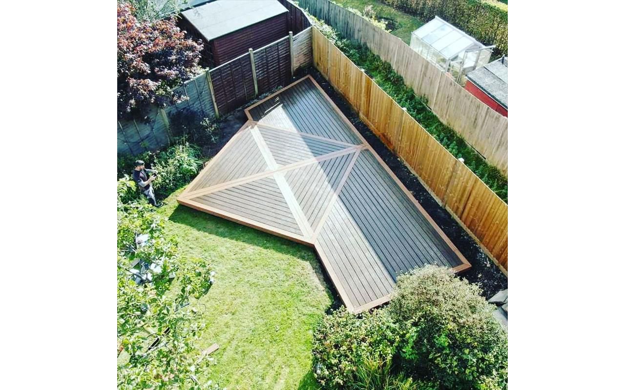 "Arbordeck's Award Winning Decking in 2020" for the category of "Best Trex Small Deck" in Dorking , England UK