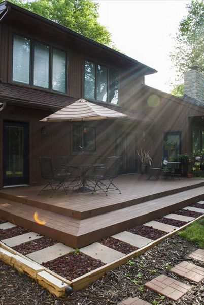 Trex Deck with Landscape Pavers