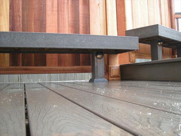 Trex post sleeves for bench legs