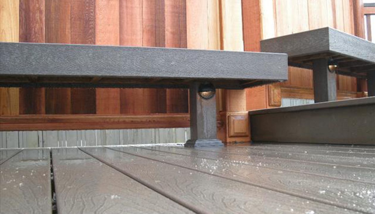 Trex post sleeves for bench legs