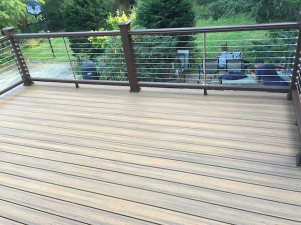 Havana Gold Second Story Deck with Cable Railing in Seaford