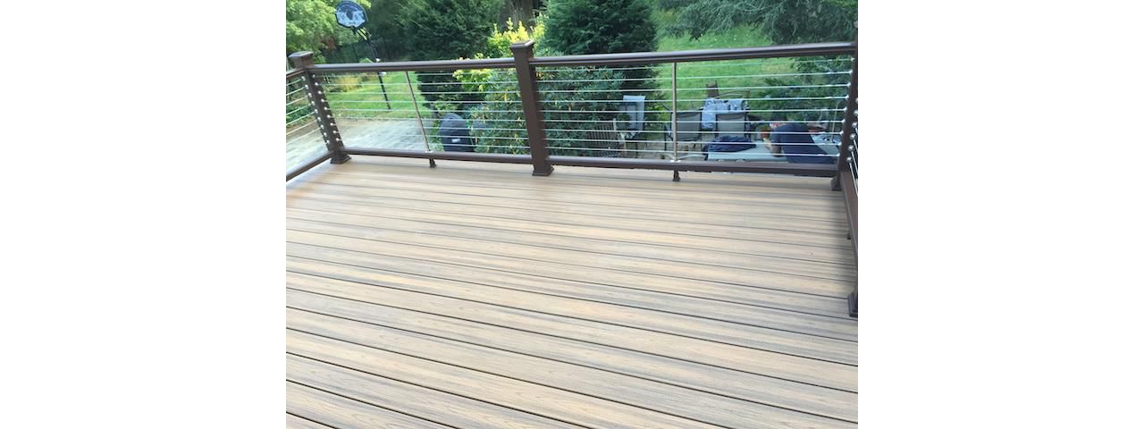 Havana Gold Second Story Deck with Cable Railing in Seaford