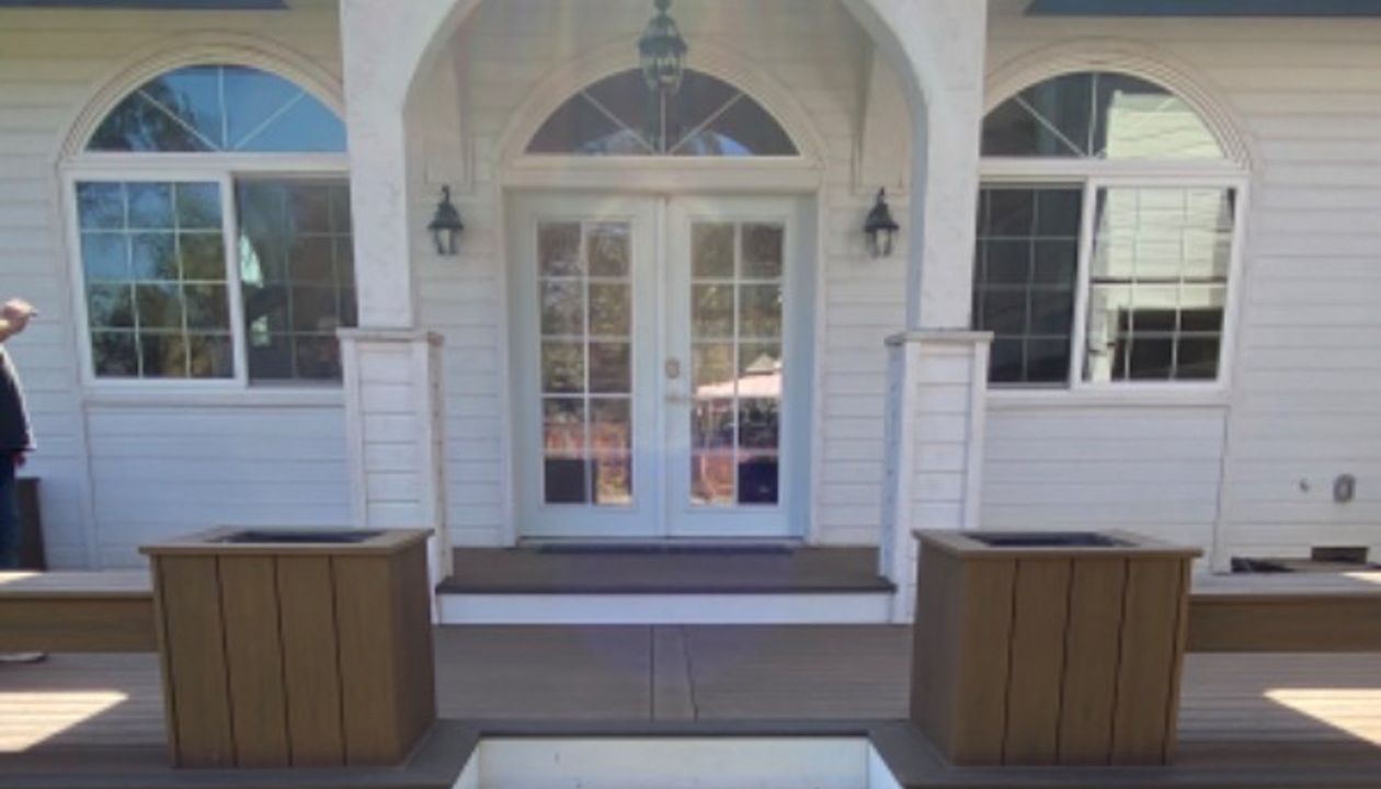 Trex decking porch and planter boxes