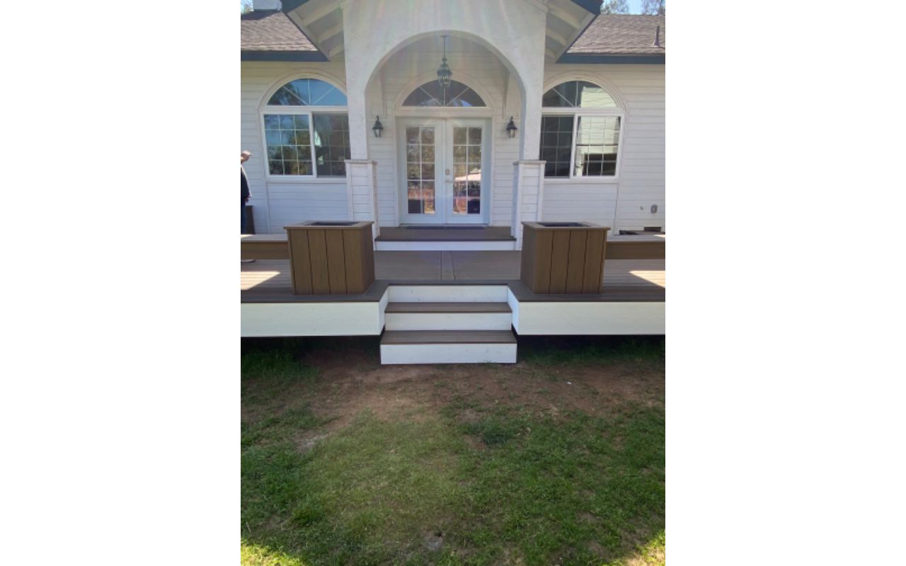 Trex decking porch and planter boxes