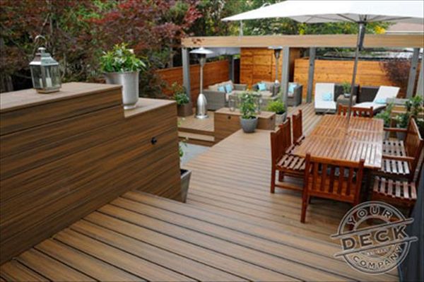 Multi-Level Trex deck using Havana Gold. By Your Deck Co.