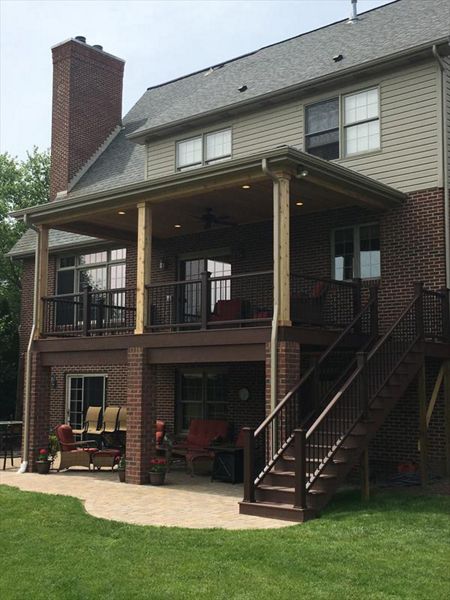 Trex Porch with Steps and Patio