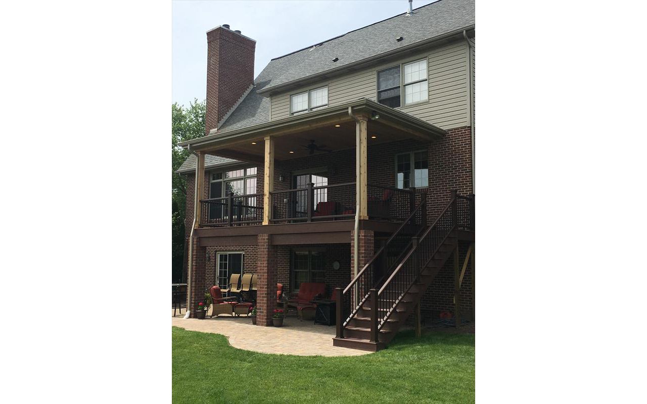Trex Porch with Steps and Patio