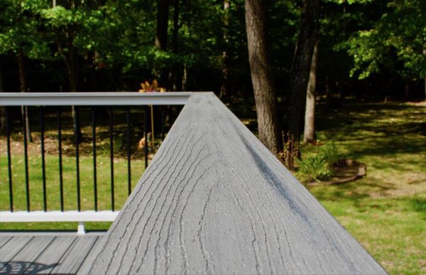 Trex Transcend Island Mist Decking.  Custom deck builder in Houghton Lake, Higgins Lake and surrounding areas.