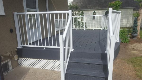 Custom Set of Stairs up to a Curved Deck