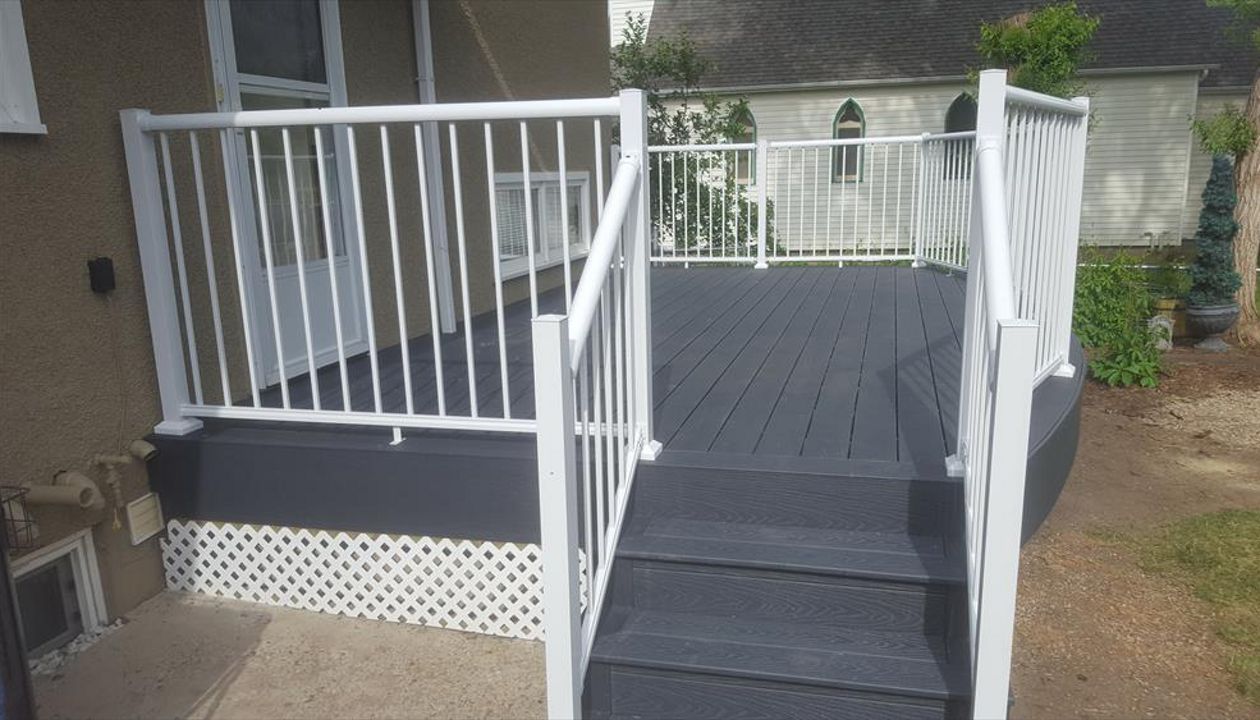 Custom Set of Stairs up to a Curved Deck