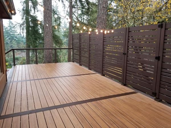 Trex Transcend Tiki Torch Deck Eugene, Oregon.